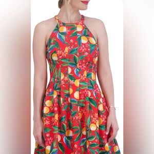 Vince Camuto Printed Cutout Halter Dress (NBW, NWT)